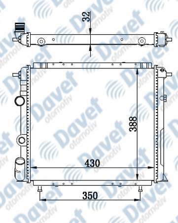 ORIS BRN058032 Motor Su Radyatoru Brazing R19 Alize 1.6 Enj. 88->  430×388x32 Manuel Sanzuman ***